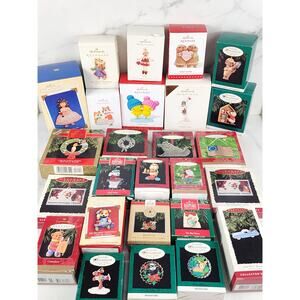 Hallmark Tree Christmas Ornament Lot x30 Figurine Holiday Decor Resin Pewter